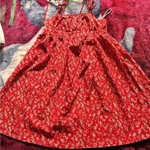 Maternity Floral Red Dress
